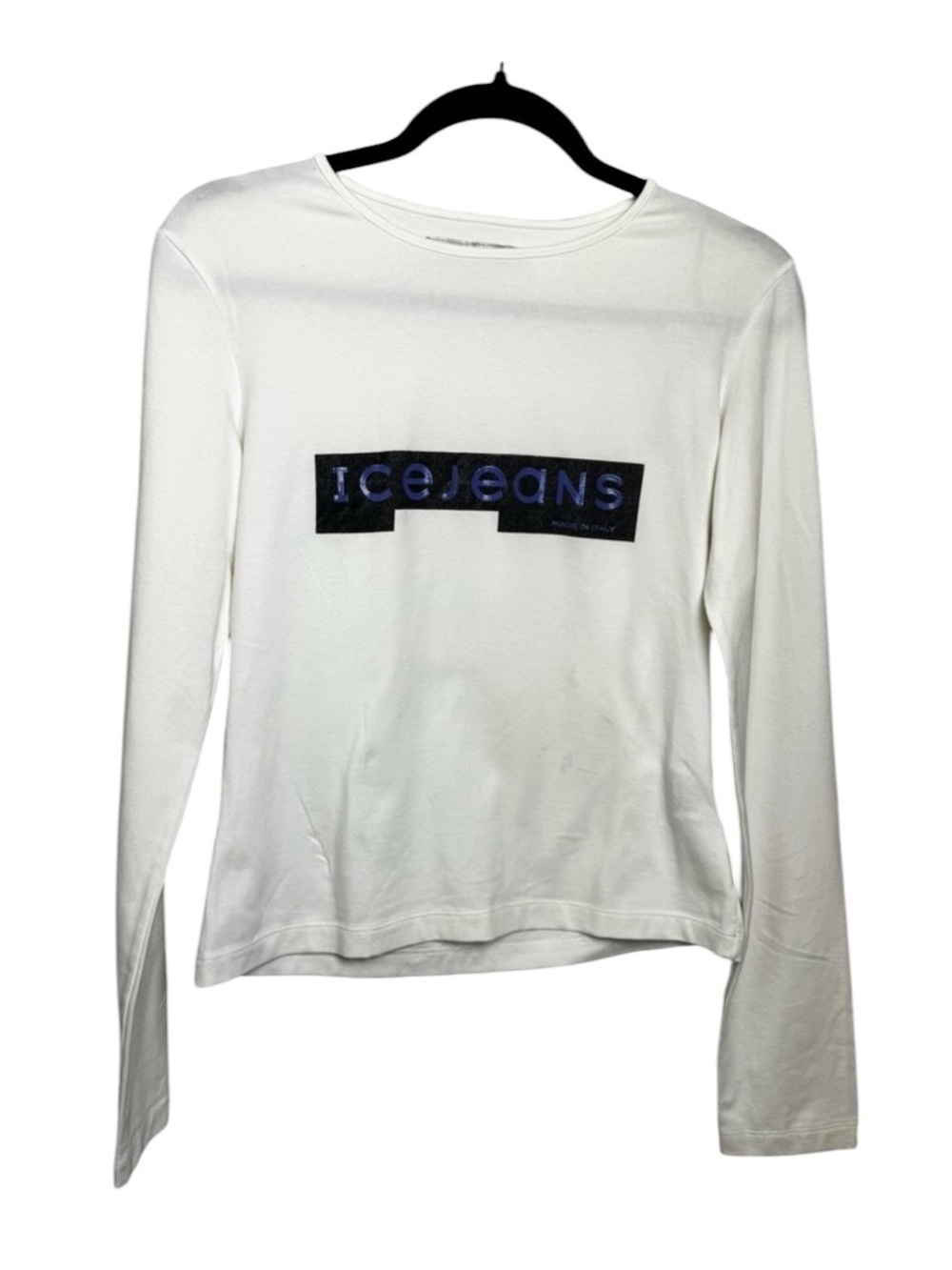 Ice Jeans Iceberg long sleeve graphic logo t shirt size 46 L Italy 5D tshirt